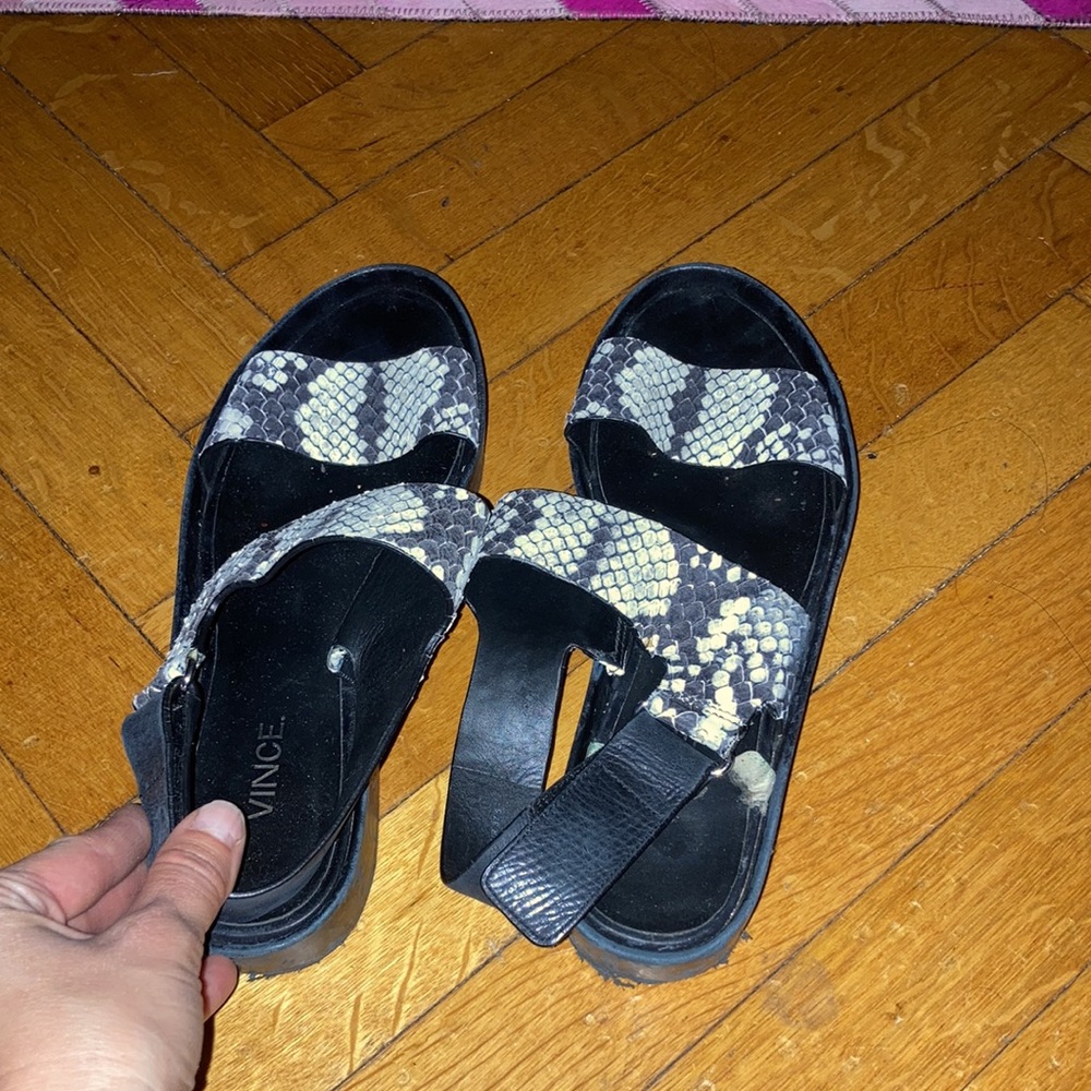 Beautiful Designer Vince Python Leather Wedges - image 2